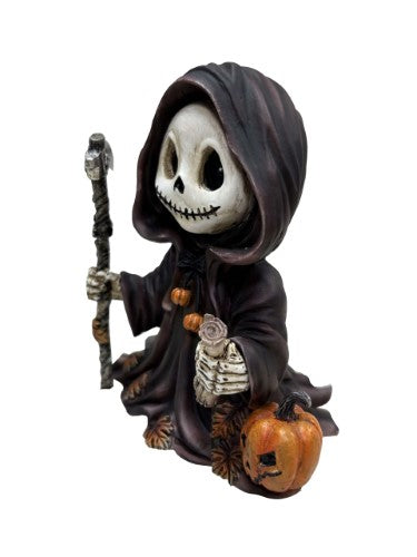 Ornament - Adorable Autumn Grim Reaper with Pumpkin (10cm)