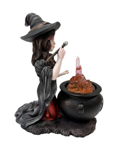 Ornament - Witch with Brewing Cauldron (15cm)