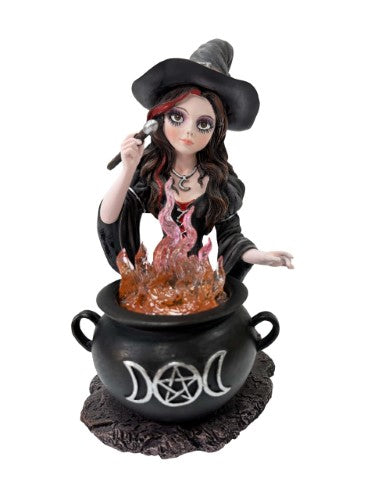 Ornament - Witch with Brewing Cauldron (15cm)