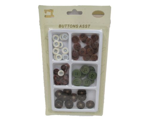 Buttons - Assorted Sizes (12 Packs)