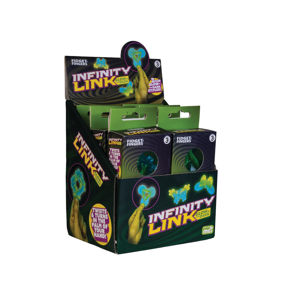 Glow in the Dark Infinity Link Fidget Toy - Pack of 12
