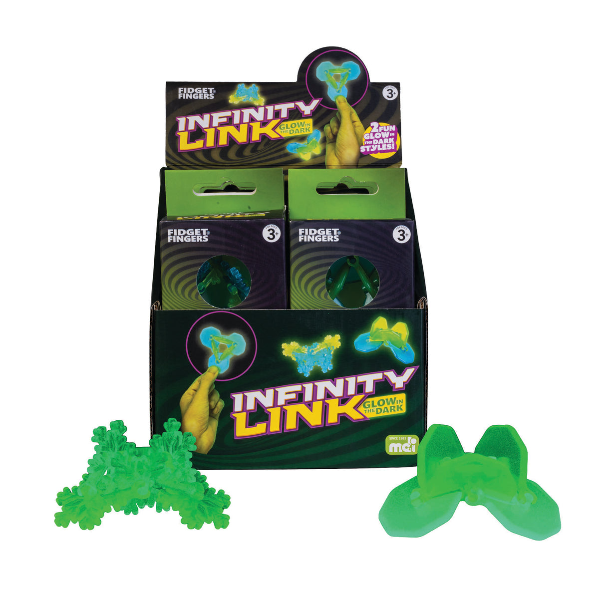 Glow in the Dark Infinity Link Fidget Toy - Pack of 12