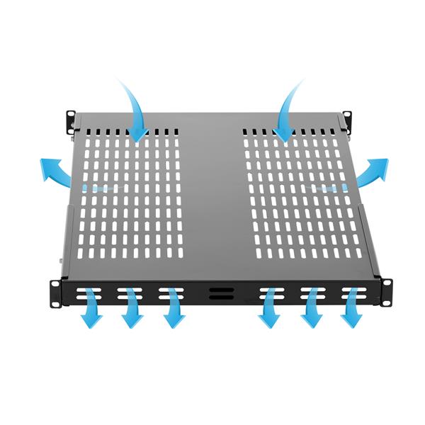 1U Adjustable Depth Vented Server Rack Shelf