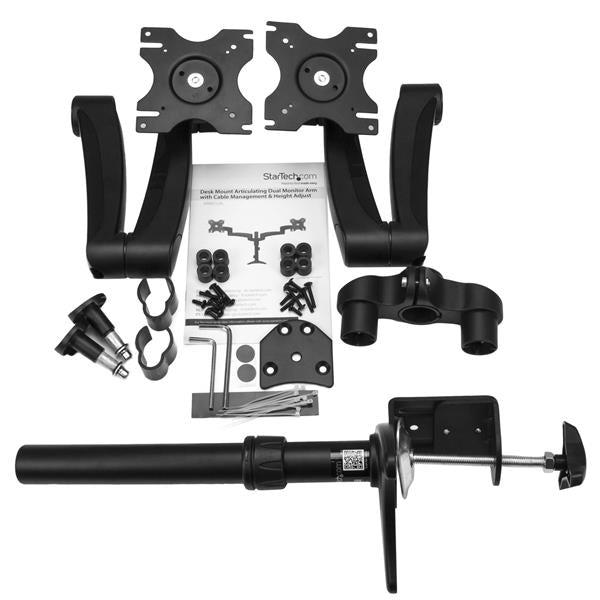 Desk-Mount Dual Monitor Arm - Articulating