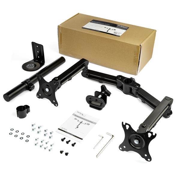 Desk Mount Dual Monitor Arm - Desk Clamp - Articulating - VESA
