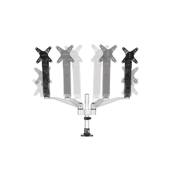Desk Mount Dual Monitor Arm - Full Motion - Tool-less - Up to 30" VESA Monitors