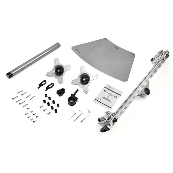 Dual-Monitor Stand for up to 24" Monitors - Horizontal, Silver