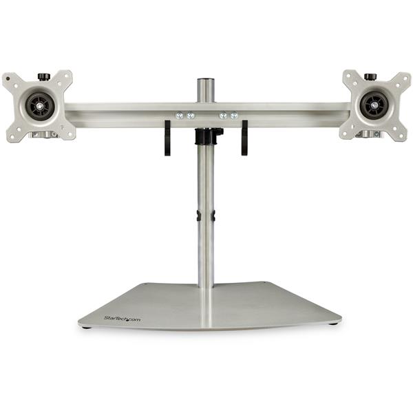 Dual-Monitor Stand for up to 24" Monitors - Horizontal, Silver