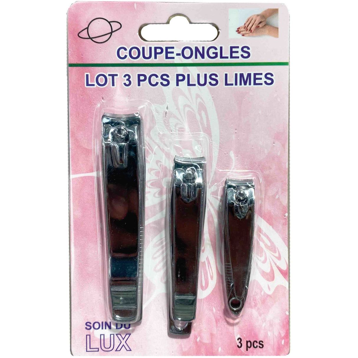 Nail Clipper 3pc Set - Pack of 6