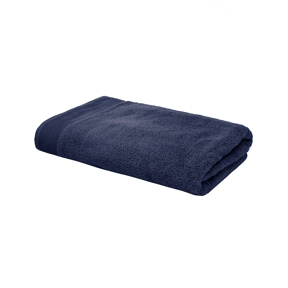 Elvire Bath Towel 2 Pack Navy- Bambury