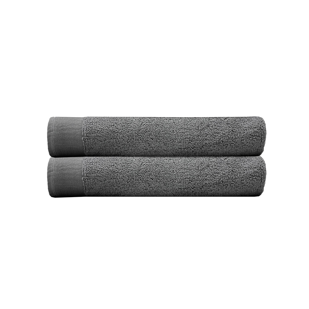 Elvire Bath Towel 2 Pack Pewter- Bambury