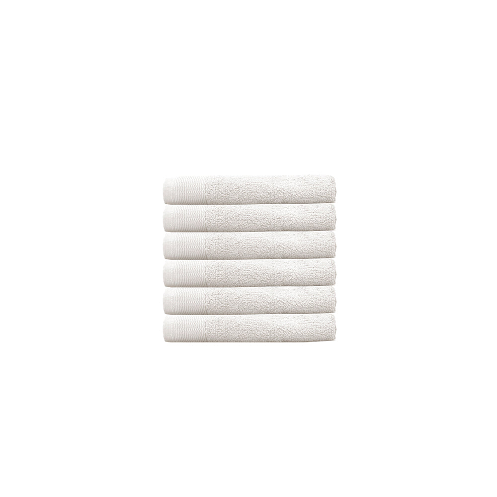 Elvire Face Washer 6 Pack Ivory- Bambury