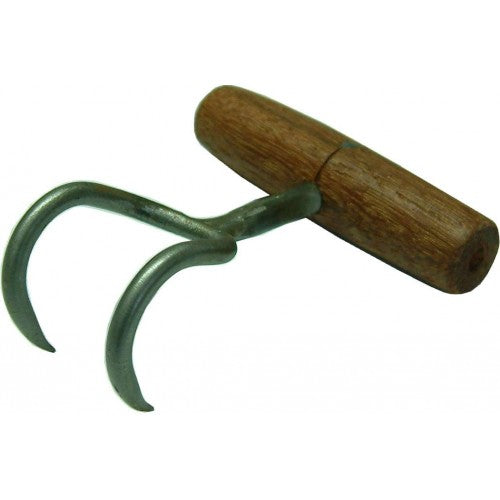 Premium Bag Hooks Double #10 with Tawa wood handle and steel shafts, designed for secure lifting and hanging of large bags.