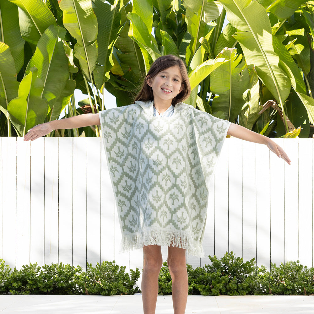 Cocos Kids Poncho Sage- Bambury