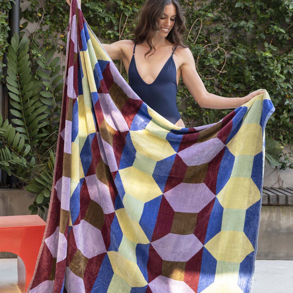 Tessa Jacquard Cotton Beach Blanket Towel 170 x 170cm Bambury