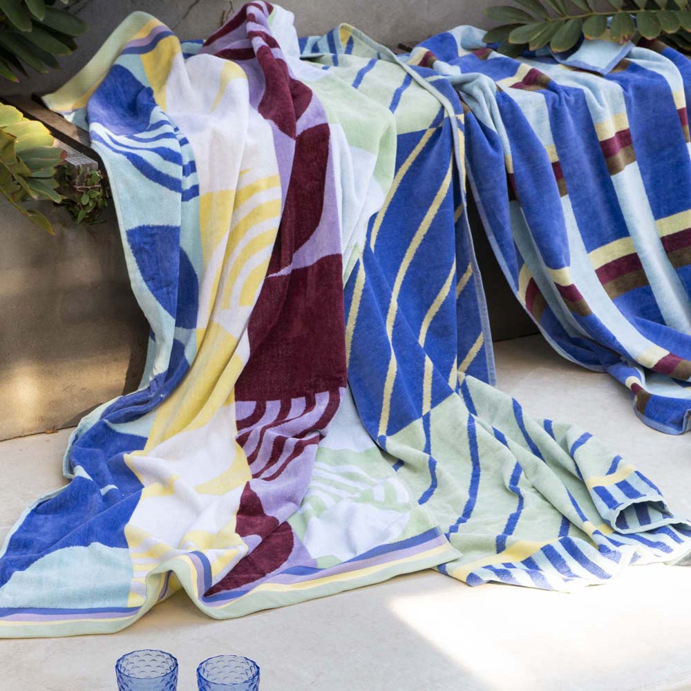 Echo Jacquard Cotton Velour Beach Towel 90 x 170cm Bambury