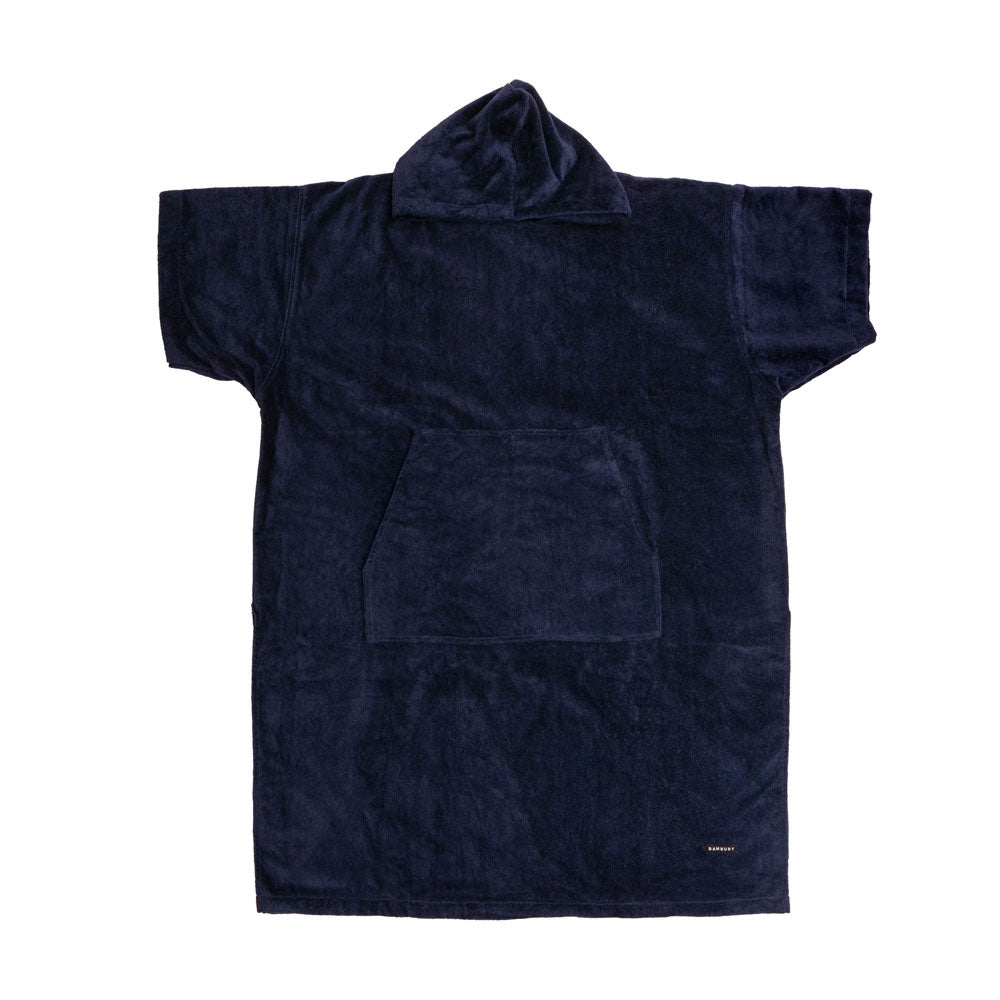 Wylie Adult Hooded Beach Poncho Navy - BAMBURY