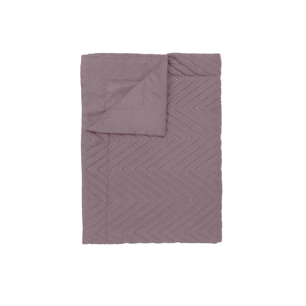 Herringbone Polyester Microfibre Bed Runner 270 x 60cm Bambury - Mauve