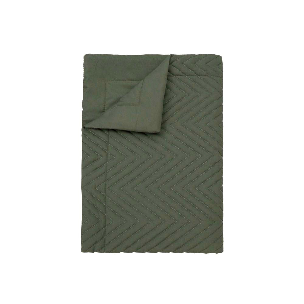 Herringbone Polyester Microfibre Bed Runner 270 x 60cm Bambury - Moss