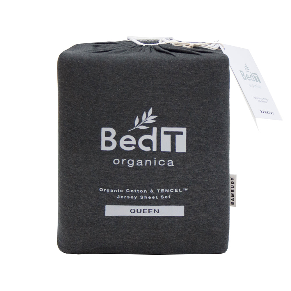 BedT Organica Sheet Set Charcoal Queen- Bambury