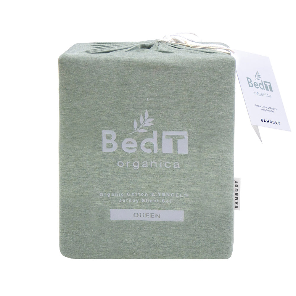 BedT Organica Sheet Set Sage Single- Bambury