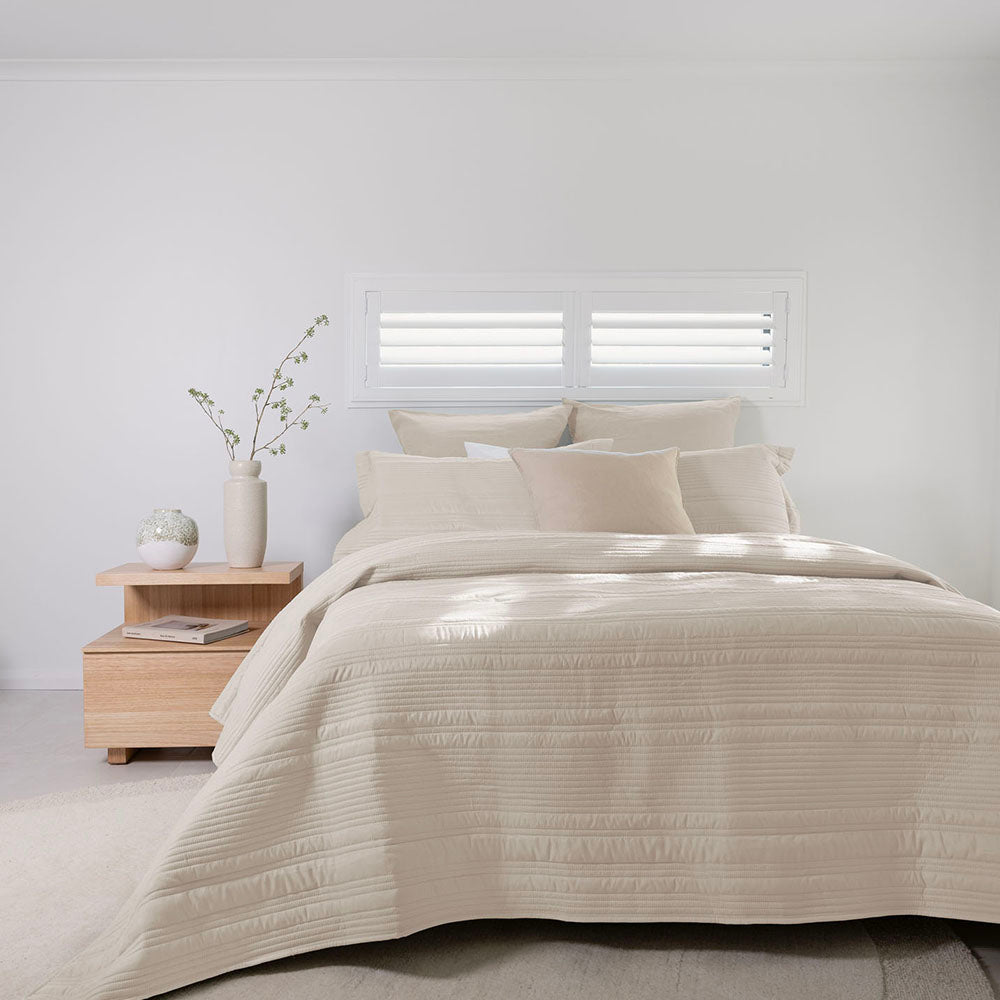 Flinders Coverlet Set Pebble Queen / King - BAMBURY