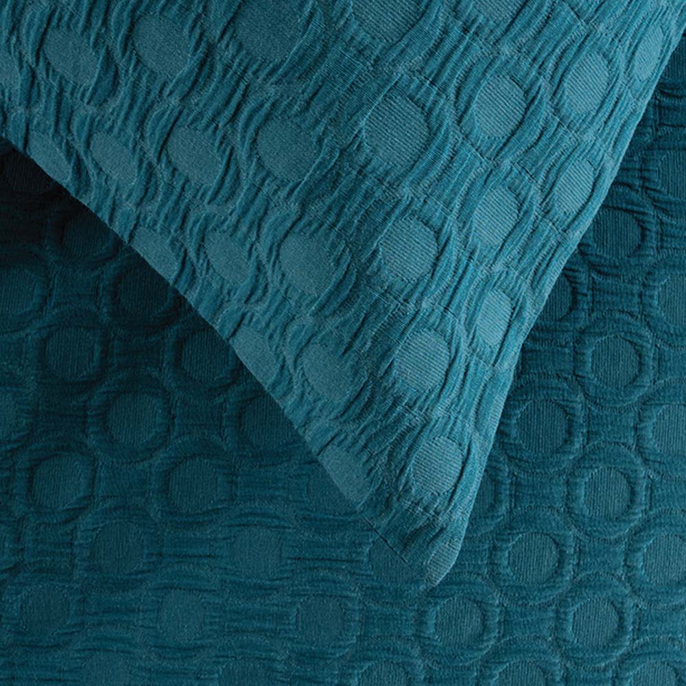 Luna Jacquard Teal European Pillowcase - Bambury