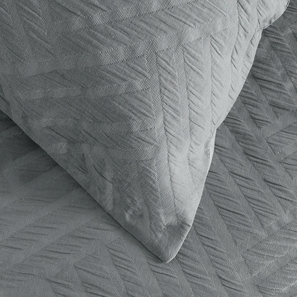 Panama Jacquard Steel European Pillowcase - Bambury