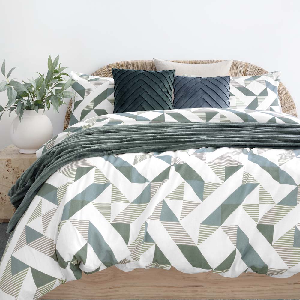Onslow Flannelette Duvet / Quilt Cover Set Super King - Bambury