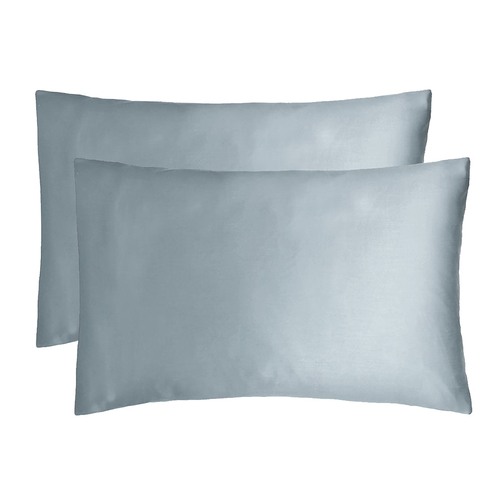 Bamboo Satin Pillowcases Slate Blue- Bambury