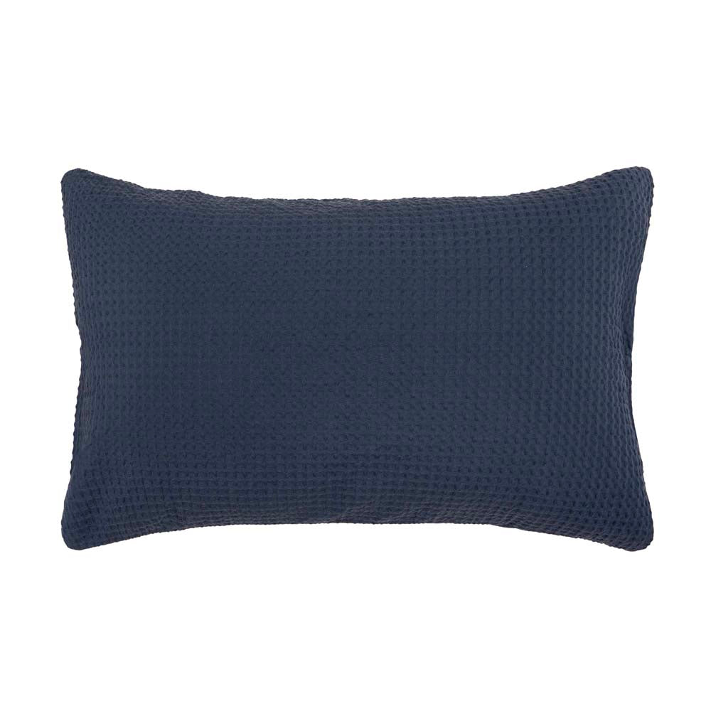 Dorset Cotton Waffle Quilt Cover Set Bambury - Queen Navy