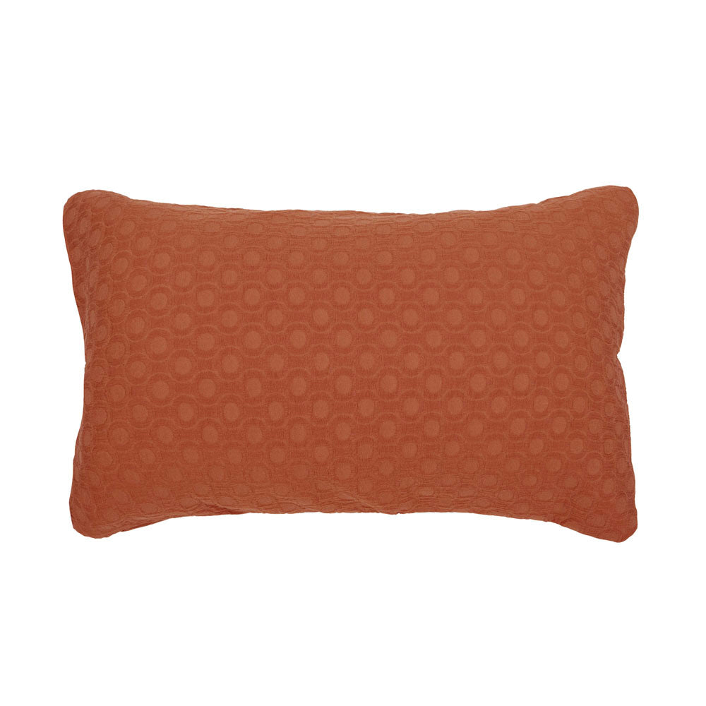 Luna Jacquard Duvet / Quilt Cover Set Rust King - Bambury