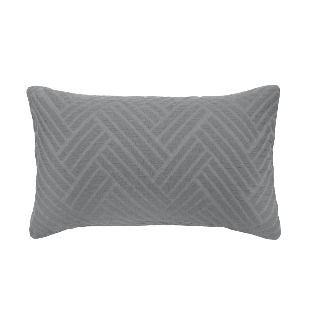 Panama Jacquard Duvet / Quilt Cover Set Steel King - Bambury