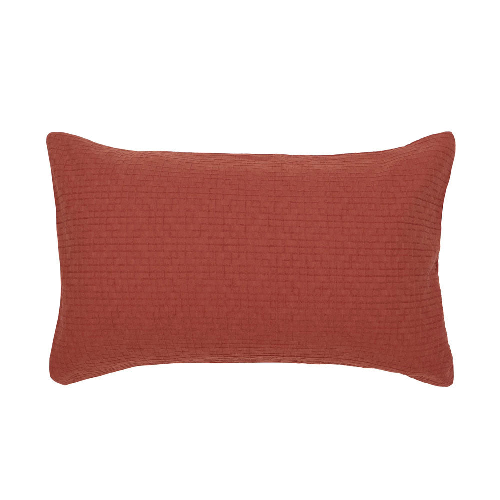 Trellis Jacquard Duvet / Quilt Cover Set Brick King - Bambury
