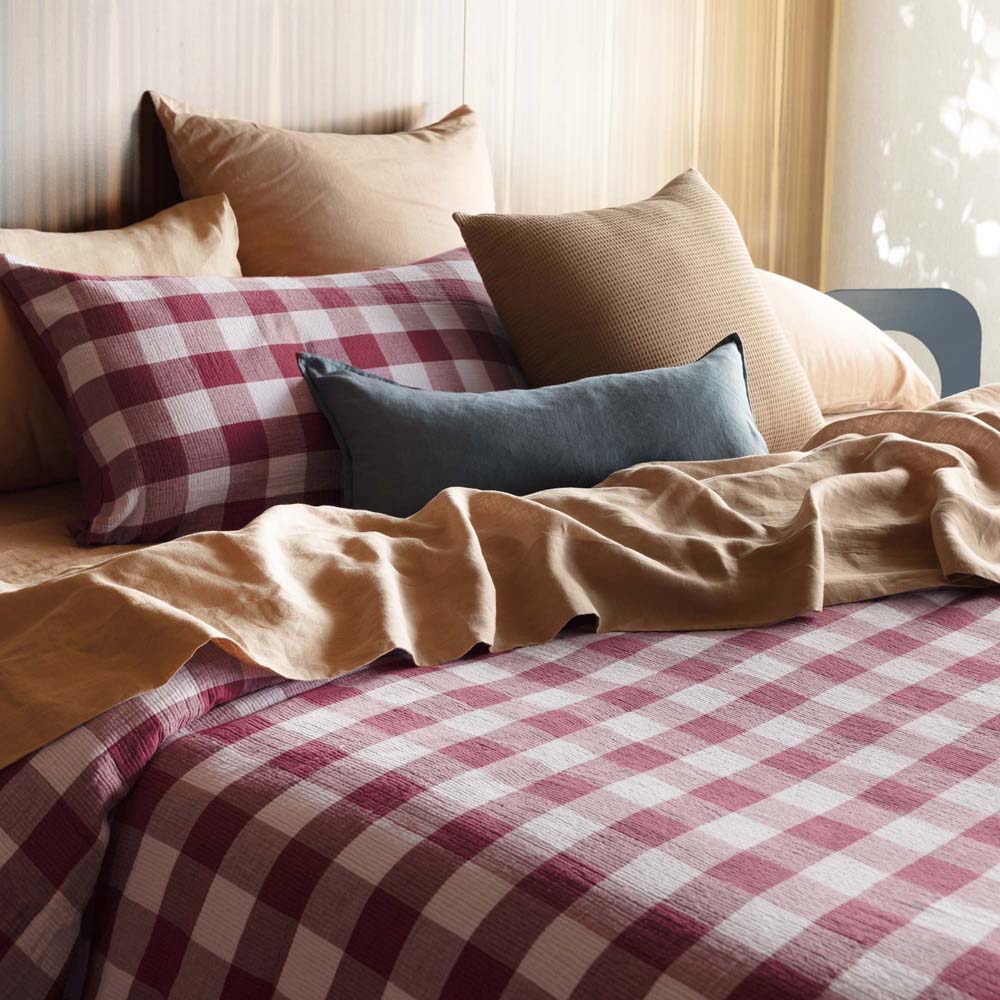 Willow Cotton Gauze Quilt Cover Set Bambury - Double Berry