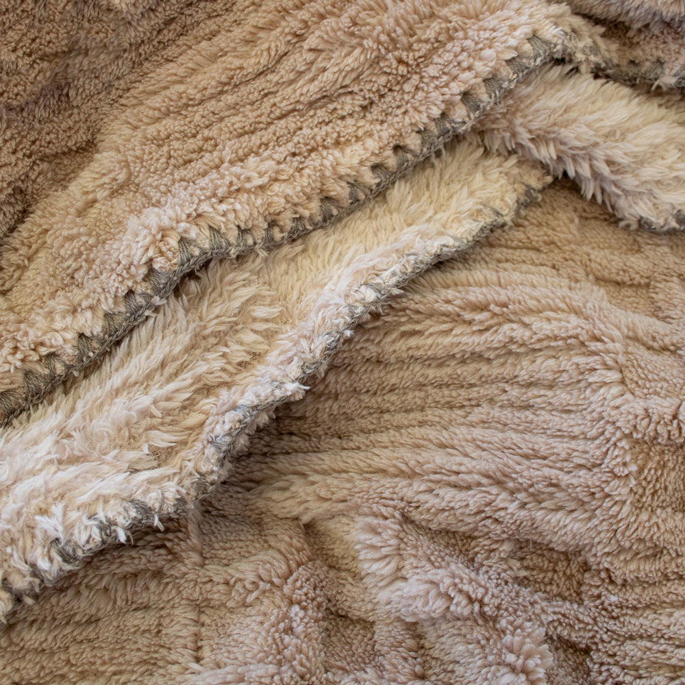 Lattice Sherpa Blanket Latte  Single