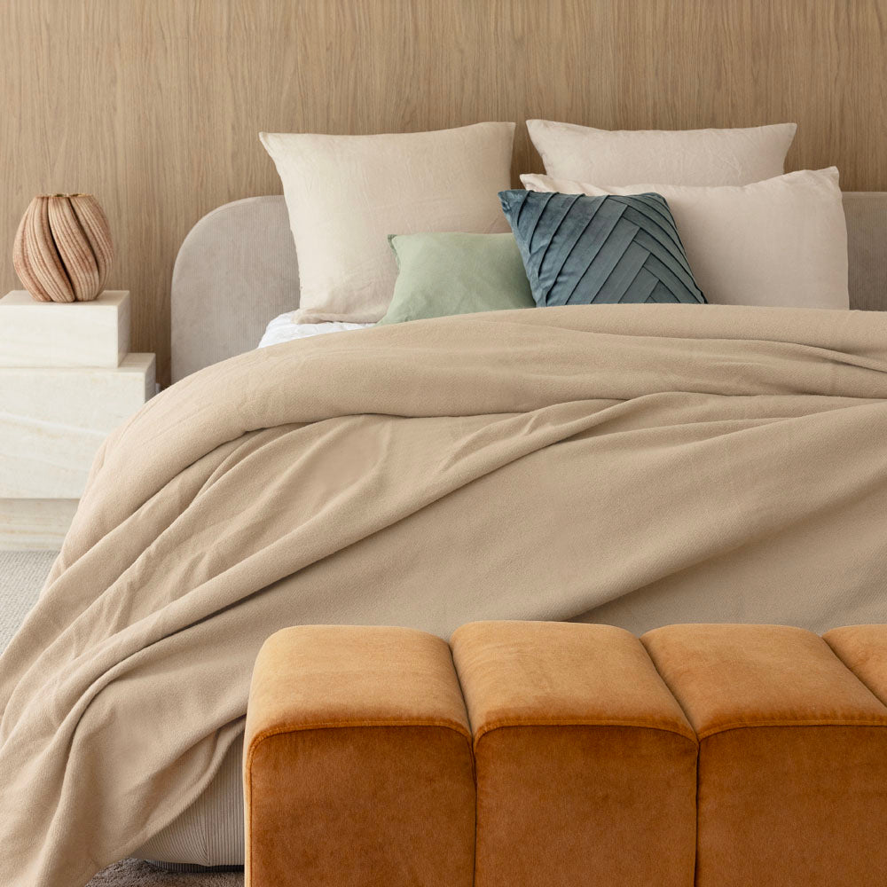 Carson Wool Bamboo Blanket Latte Single - Bambury