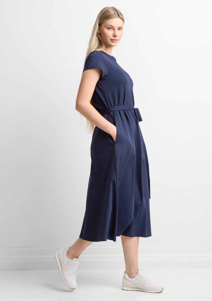Grace Womens T-Shirt Midi Dress - Navy