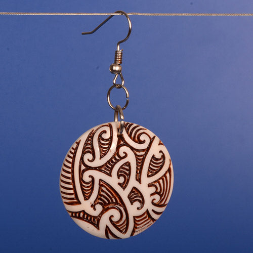 Maori Pattern Circle Earring