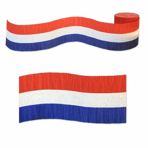 Crepe Streamer Red, White & Blue 9m