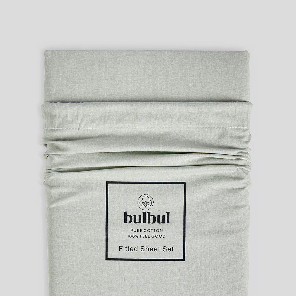 Desert Sage Fitted Sheet And Pillowcase Set Double - Bambury