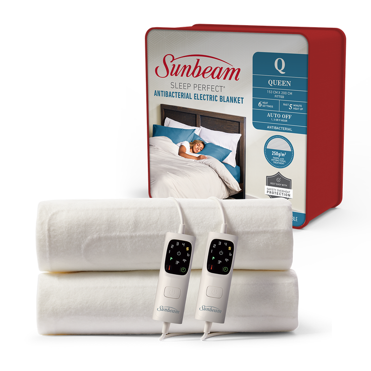 ANTIBACTERIAL ELECTRIC BLANKET - SLEEP PERFECT KING SINGLE (107cm x 200cm)