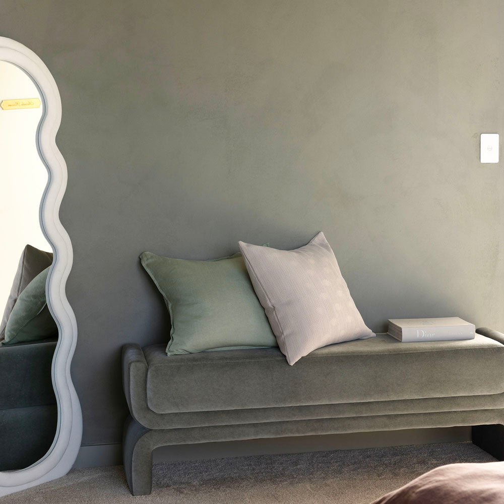 Eva Square Cushion Pebble - BAMBURY