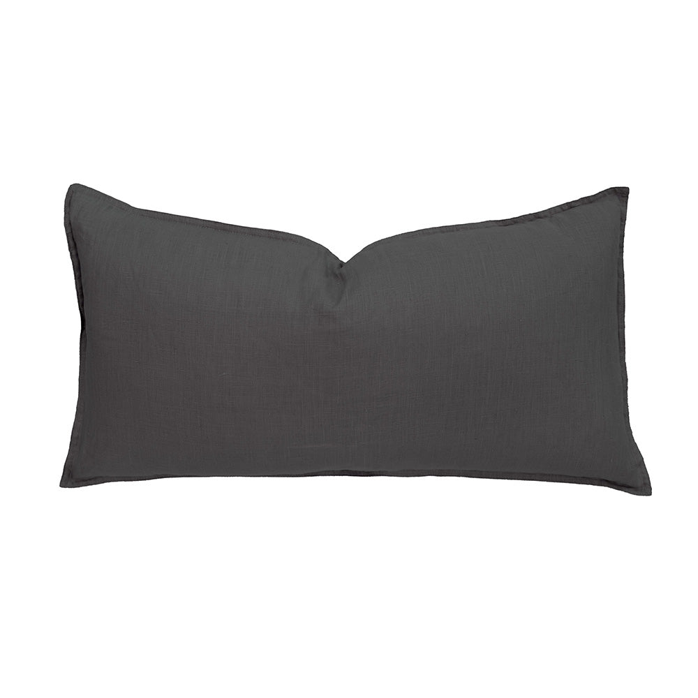 Linen Rectangle Cushion Charcoal