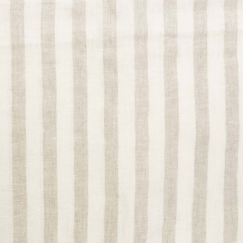 Linen Feather-Filled Rectangle Cushion 30 x 60cm Bambury - Natural Stripe