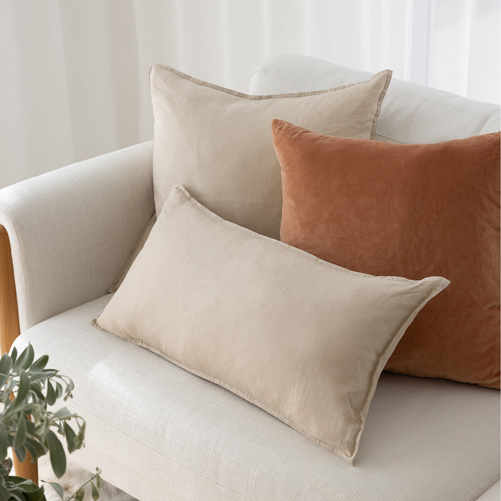 Linen Rectangle Cushion Pebble