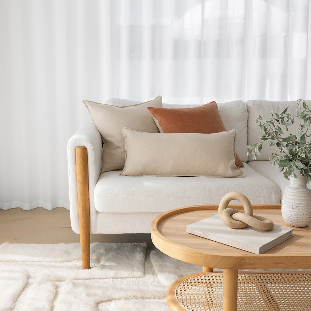 Linen Square Cushion Pebble