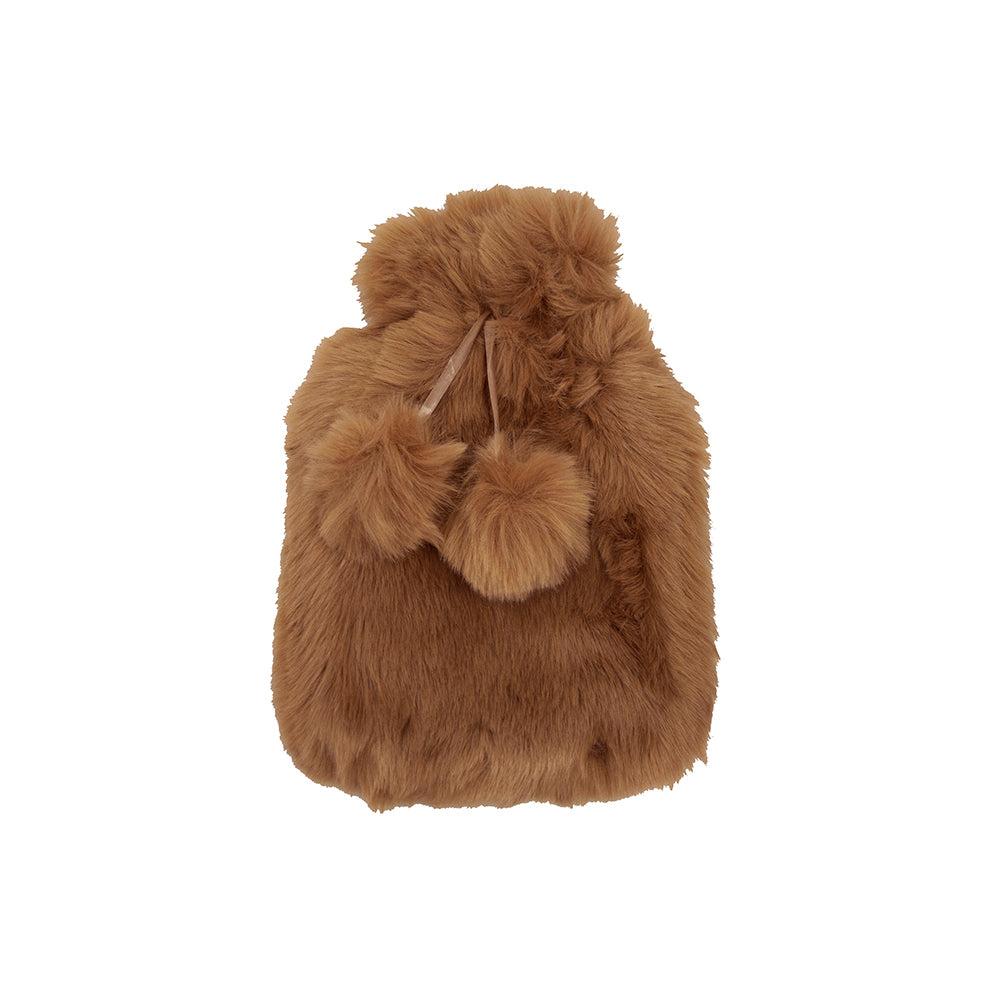 Luxury Faux Fur Hot Water Bottle Fawn- Bambury