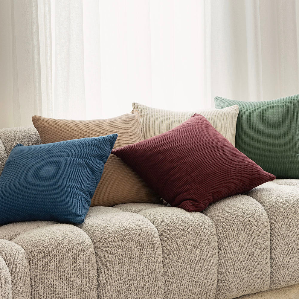 Milo Waffle Square Cushion Chai - Bambury