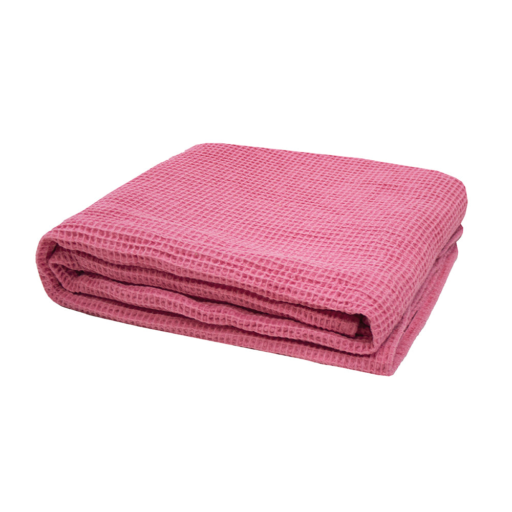 Waffle Throw 130x180cm Pink- Bambury